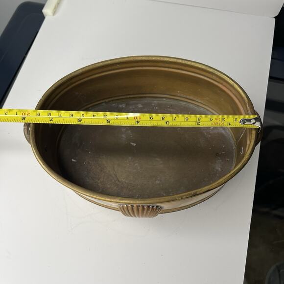 Vintage Midcentury Brass Planters Set of 3 Seashell Handle 5.5" 7" 8" - Picture 3 of 15